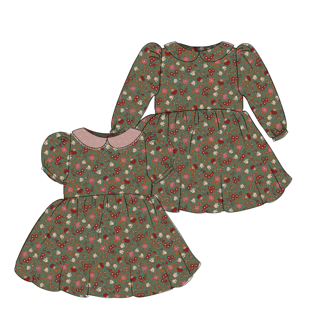 Autumn Berries - Vintage Style Basque Dress