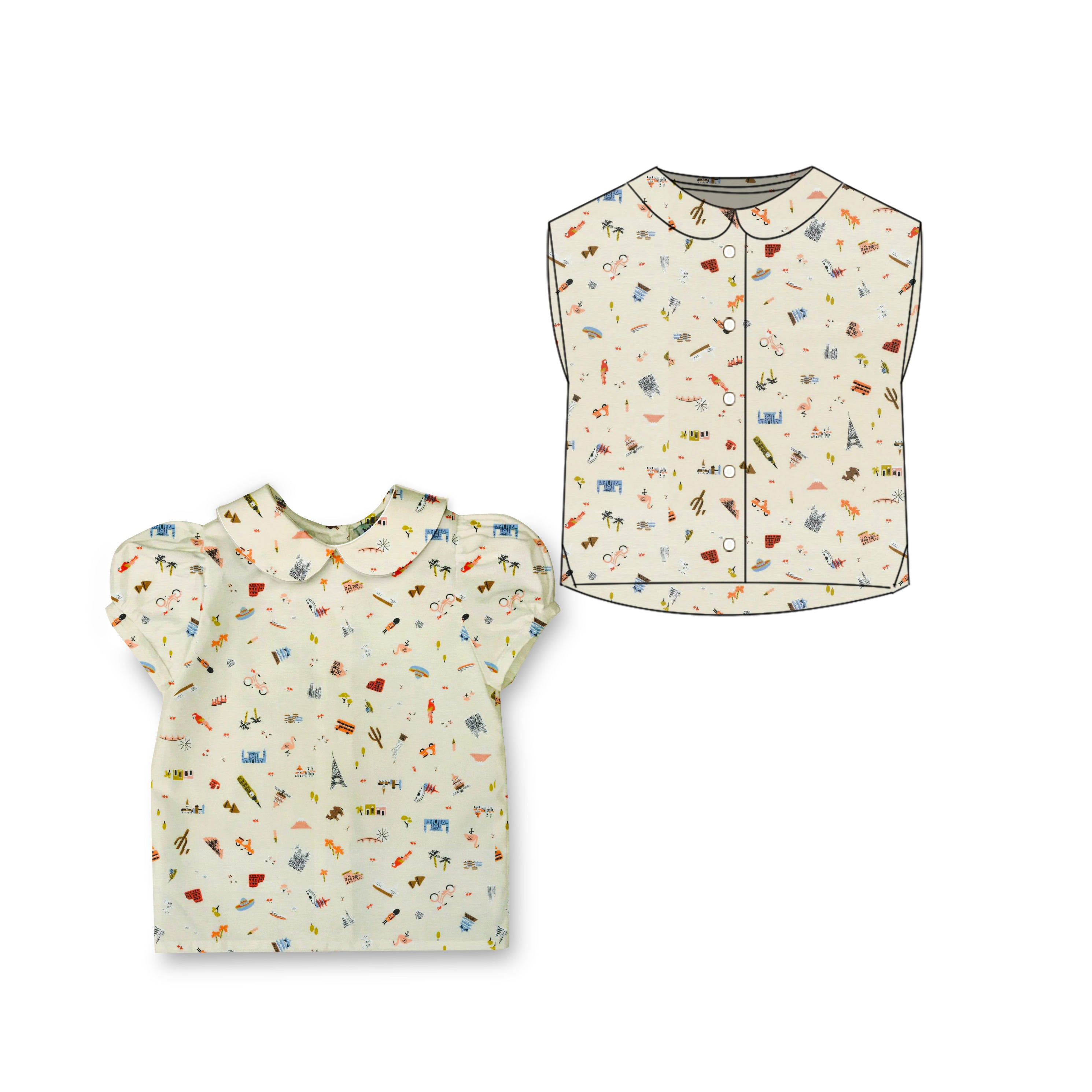 Travel Print - Blouse