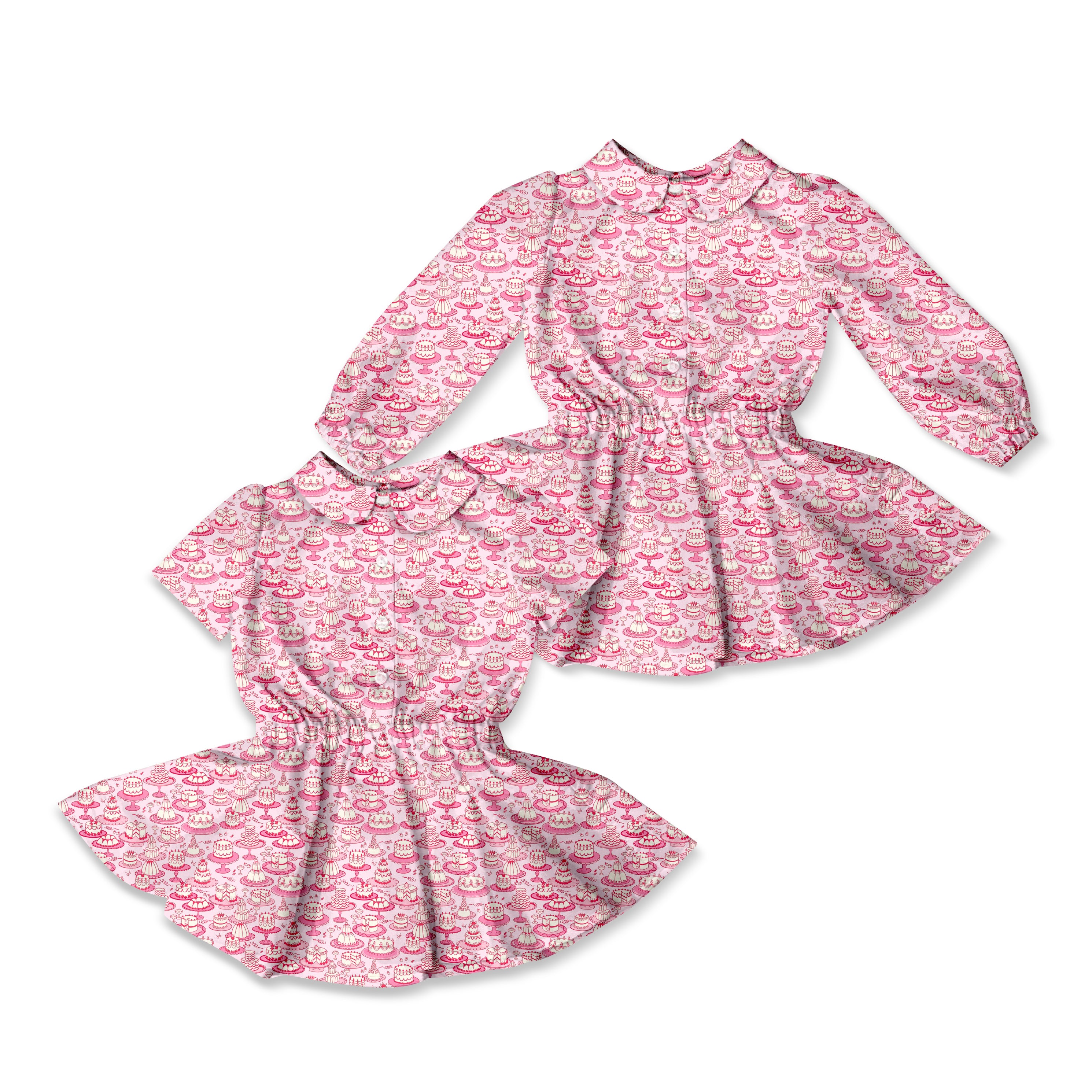 Birthday Cake - Button Front Twirl Dress