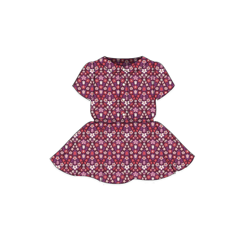 Botanical Jewel - Button Front Twirl Dress