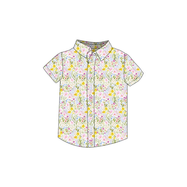 Bunny Flower - Button Up Shirt