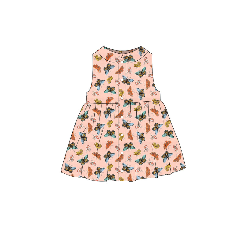 Pink Butterfly - Smock Collared Dress