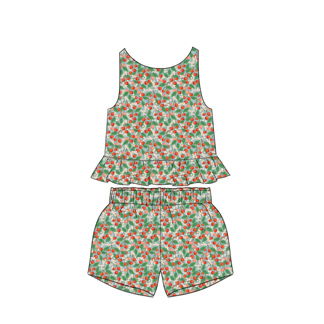 Cherries - Ruffle Tank Set