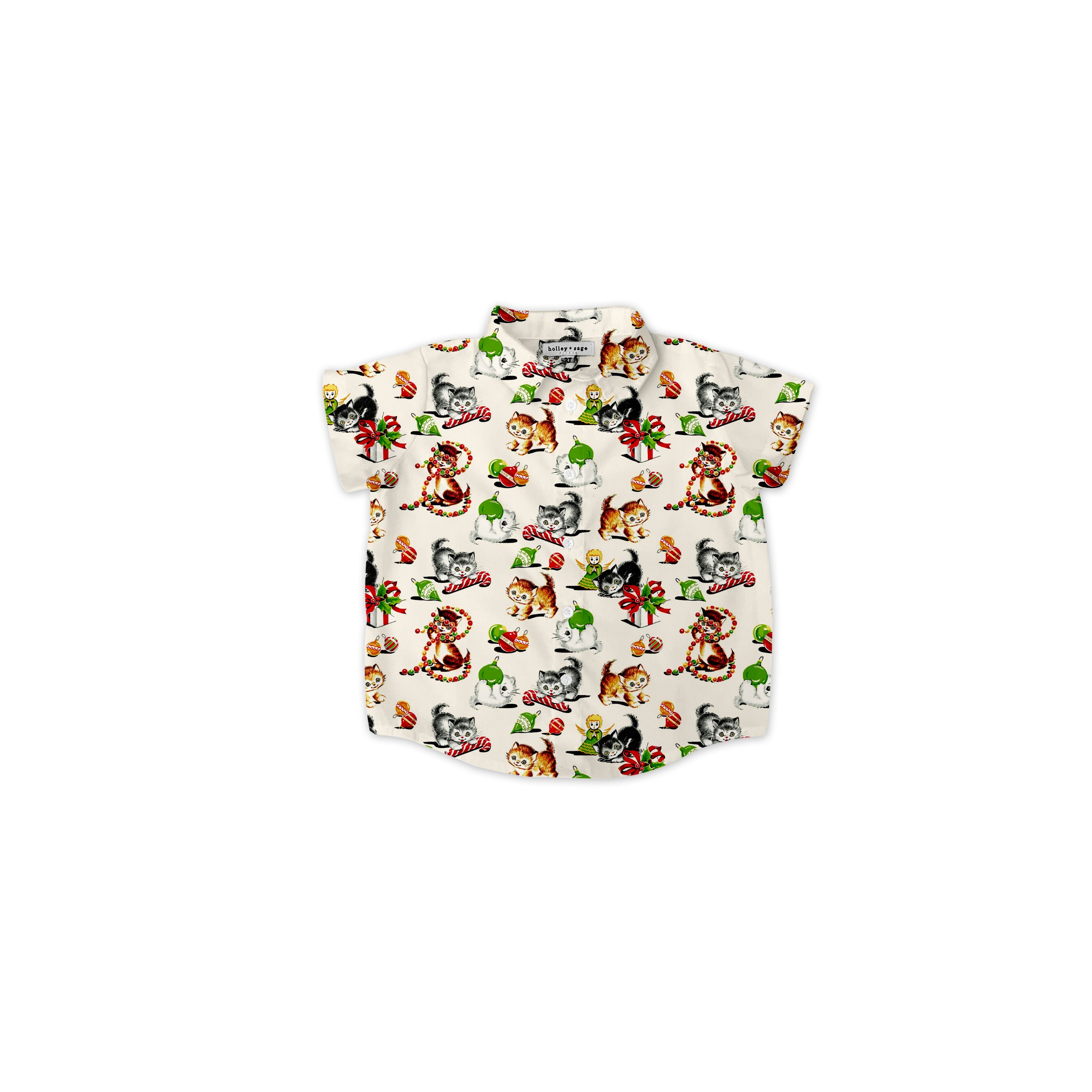 Christmas Kitties - Button Up Shirt