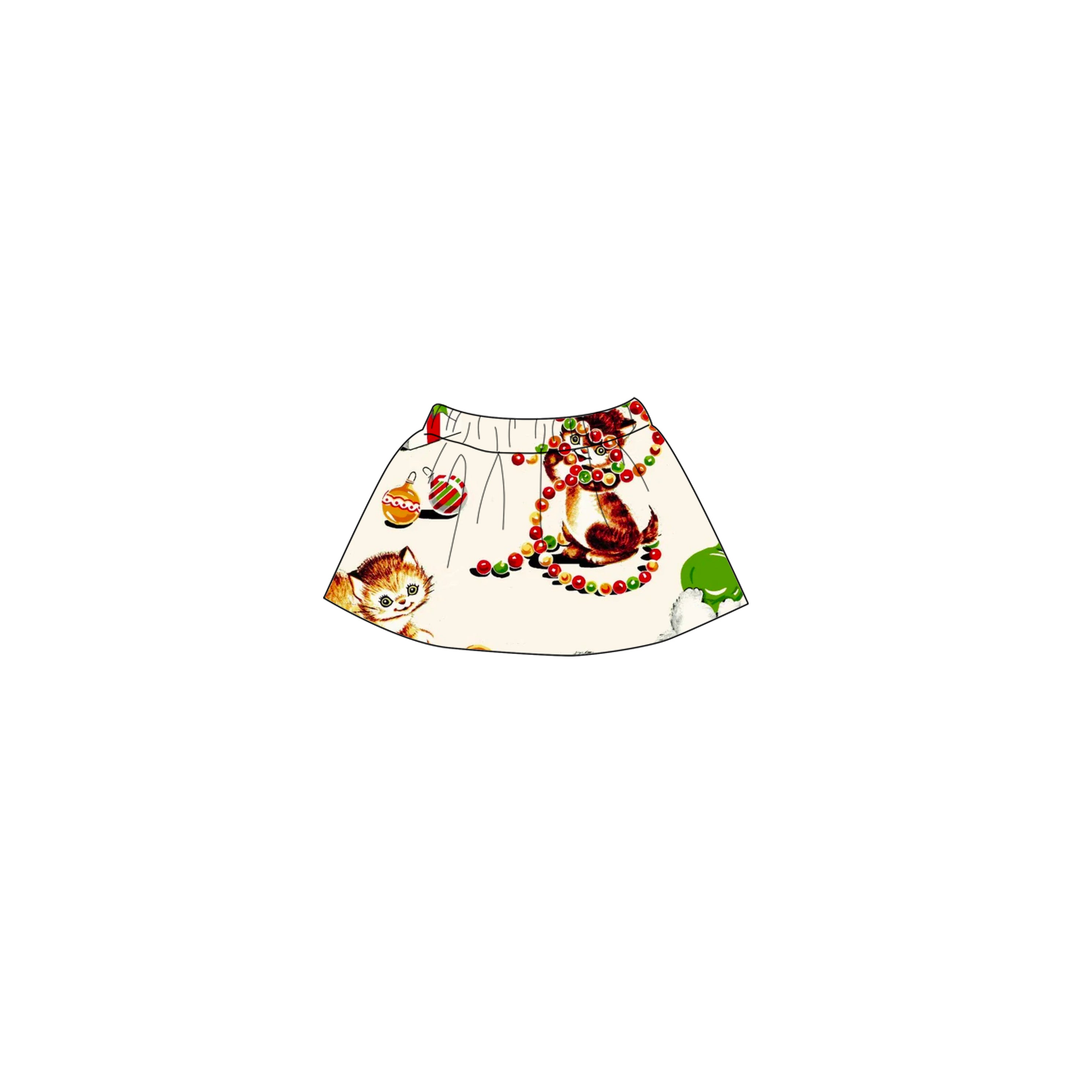 Christmas Kitties - Doll Skirt