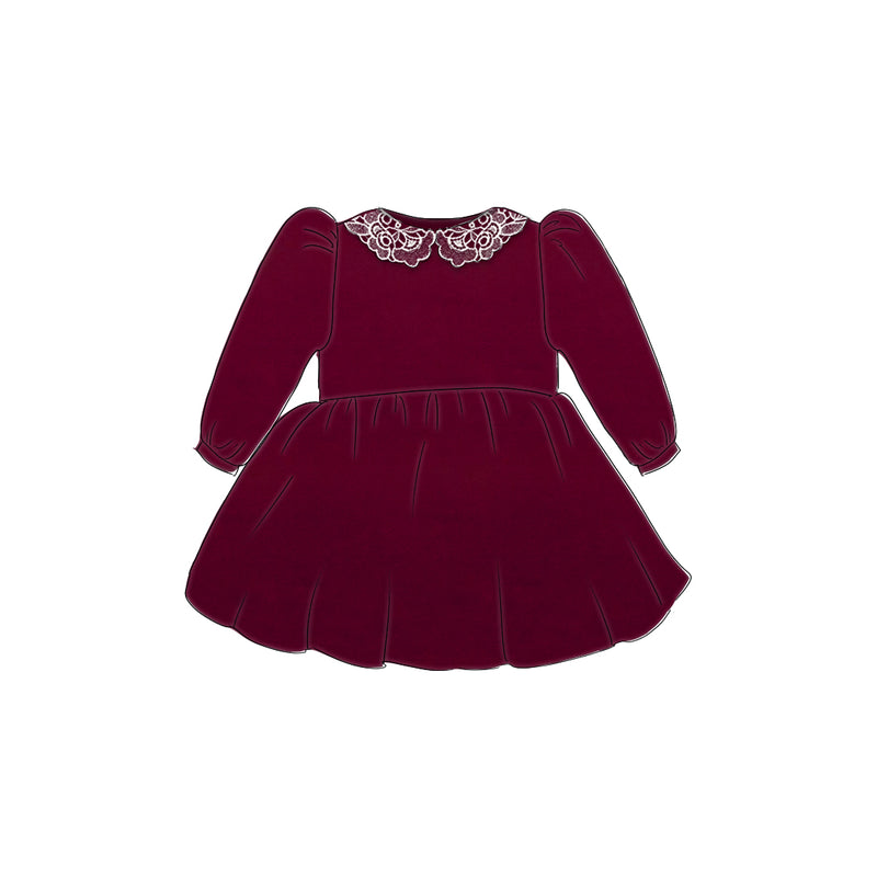 Cranberry Velvet - Vintage Style Basque Dress