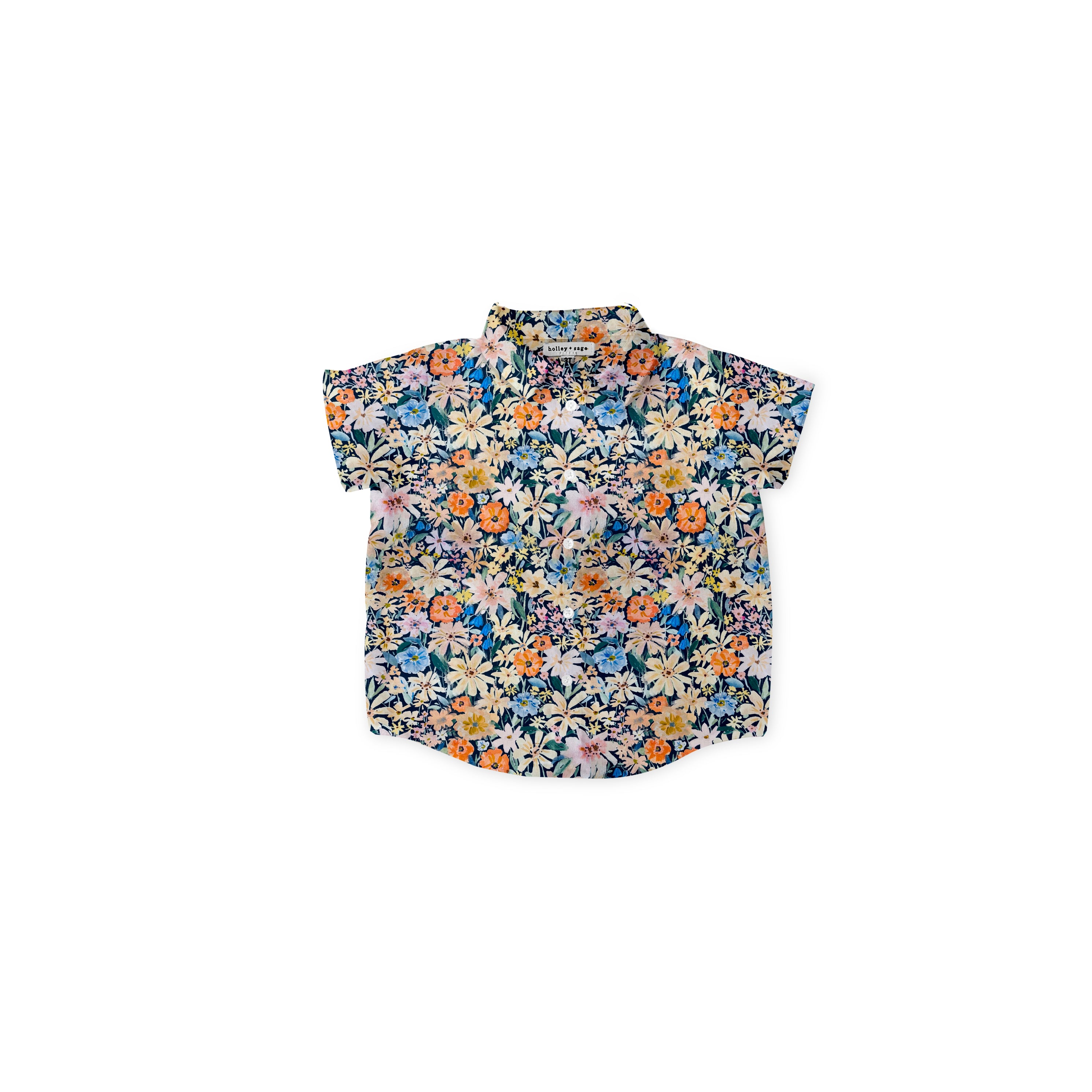 Denim Floral - Button Up Shirt