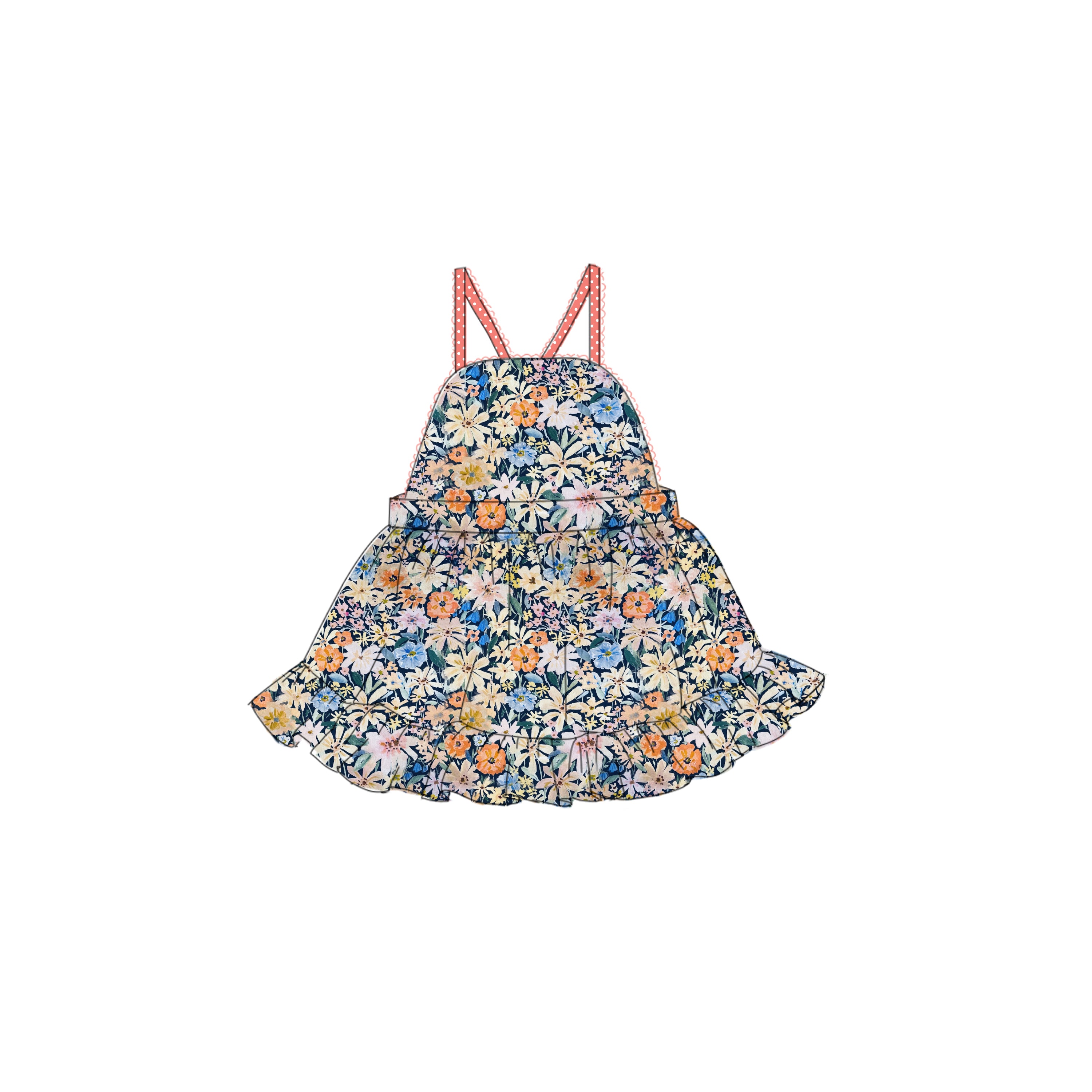 Denim Floral - Party Dress