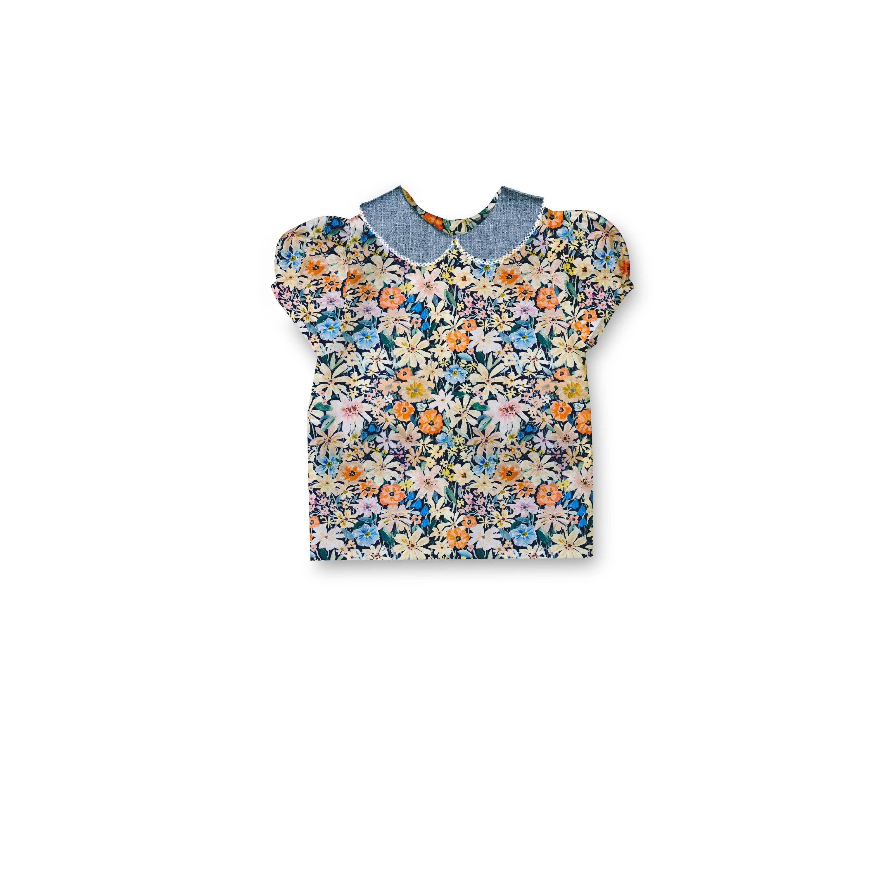 Denim Floral - Blouse