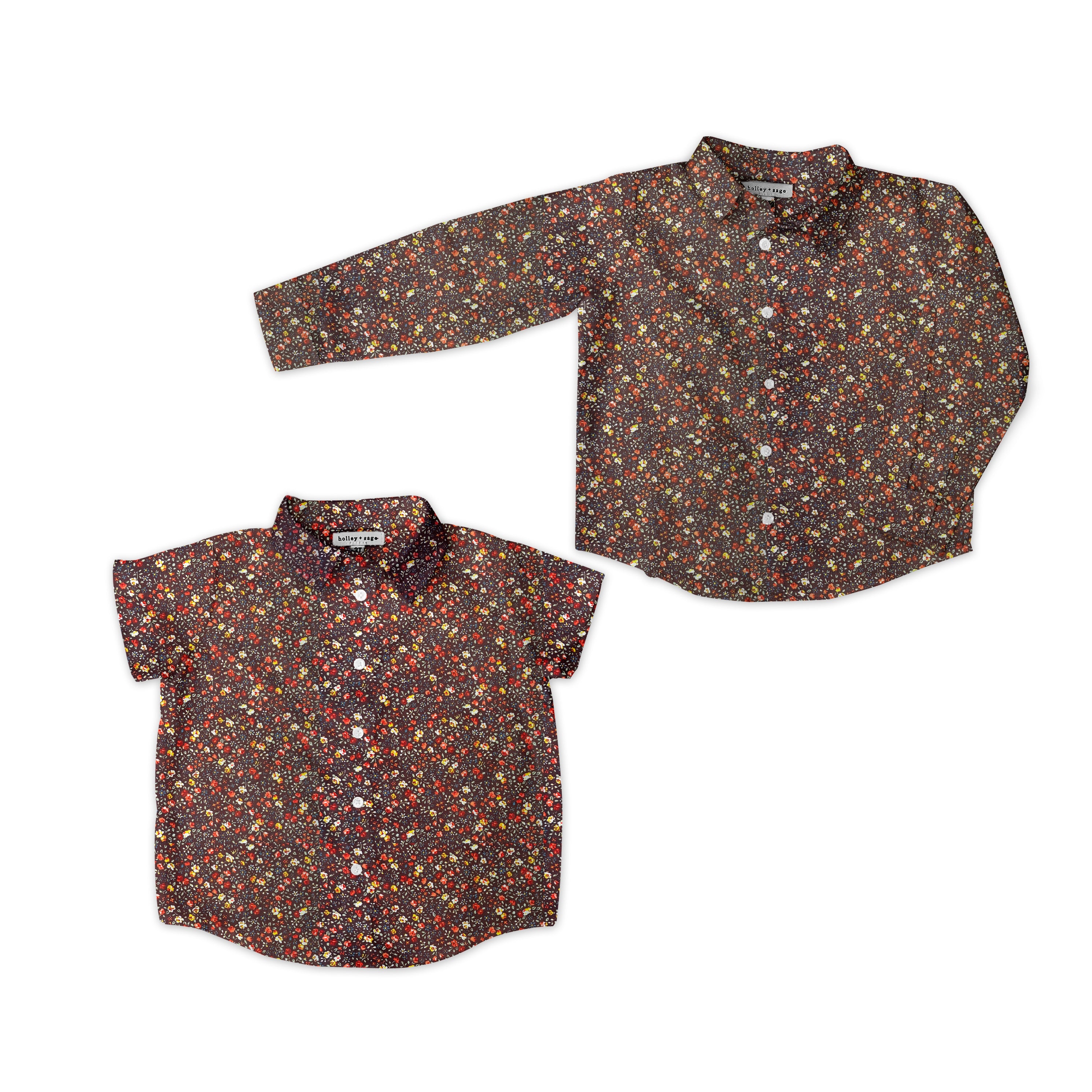 Ditsy Autumn Floral - Button Up Shirt