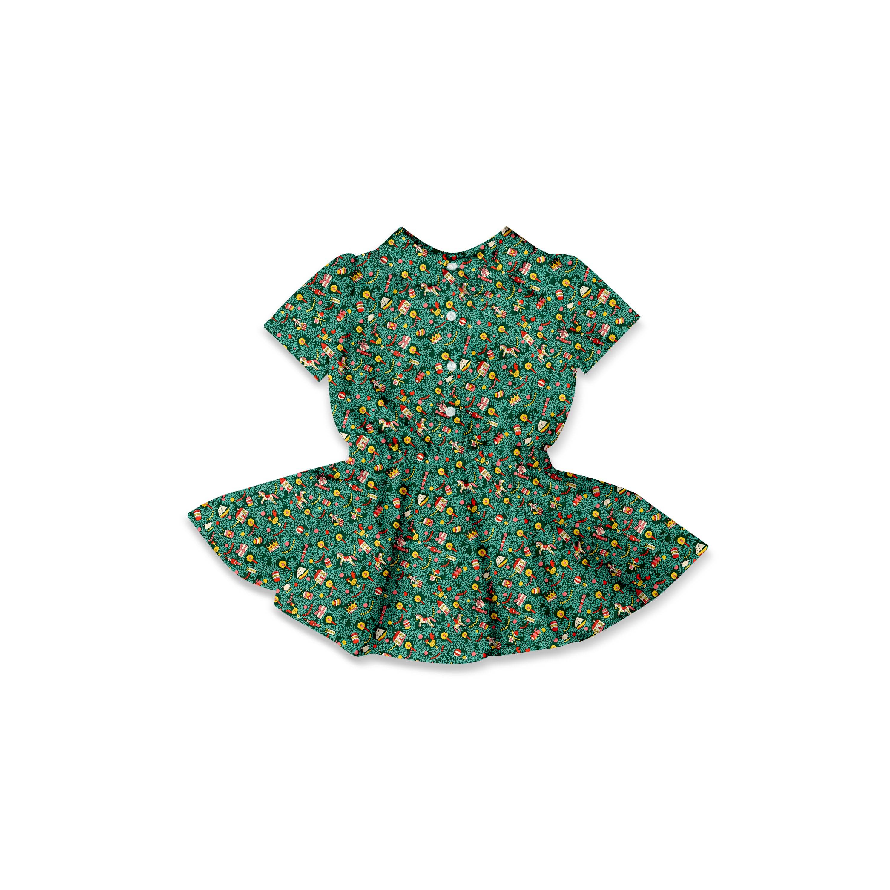 Festive Fair - Button Front Twirl Dress