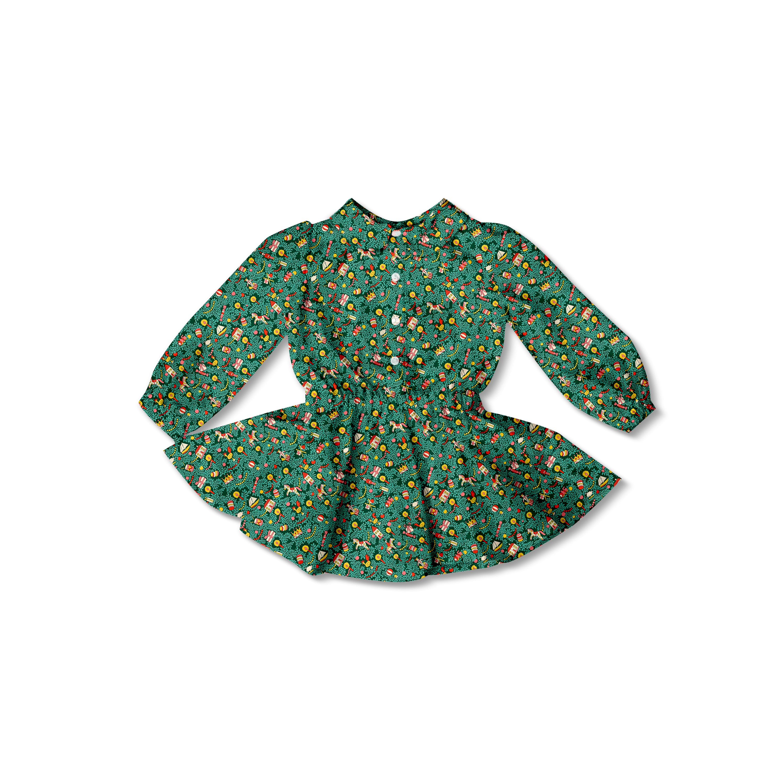 Festive Fair - Button Front Twirl Dress
