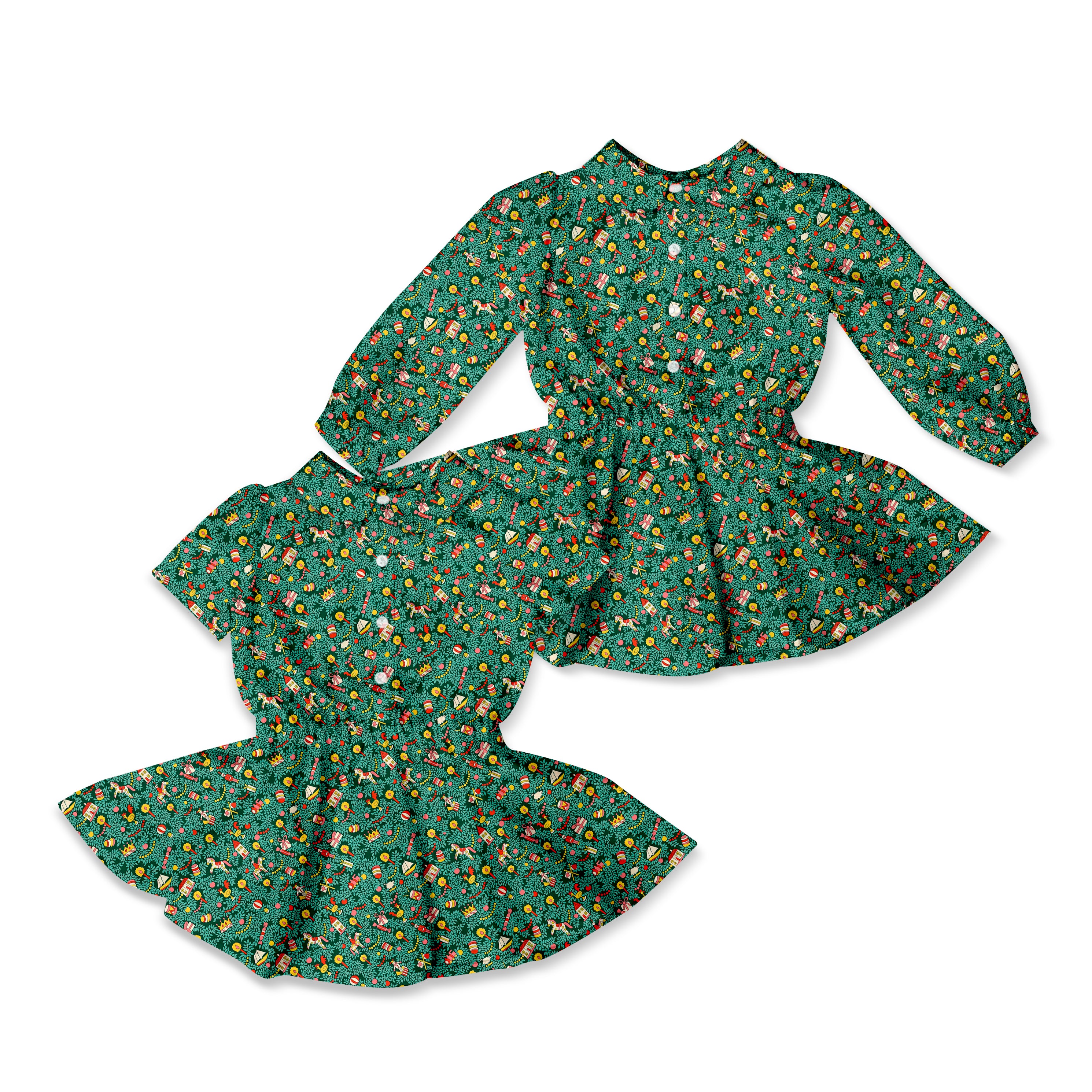 Festive Fair - Button Front Twirl Dress