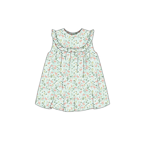 Flamingos - Ruffle Bib Dress