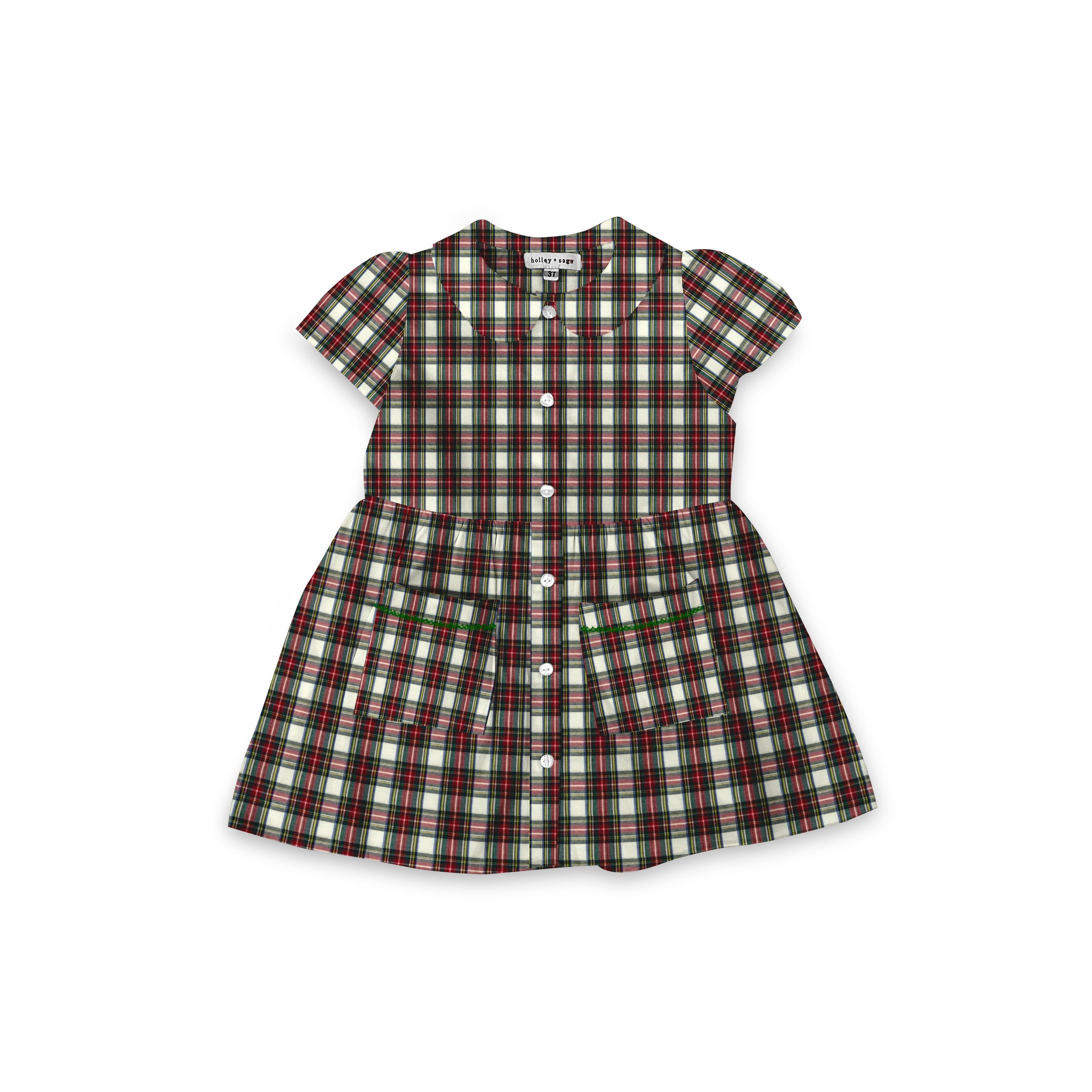 Christmas Flannel - Smock Collared Dress