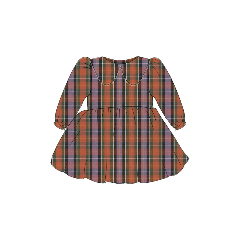 Changing Leaves Plaid - Vintage Style Basque Dress