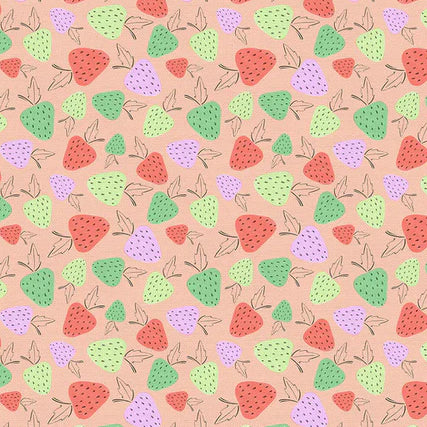 Gauze Strawberries - Collared Back Twirl Dress
