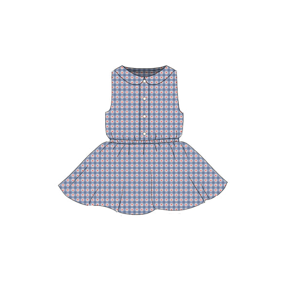 Heart Gingham - Button Front Twirl Dress