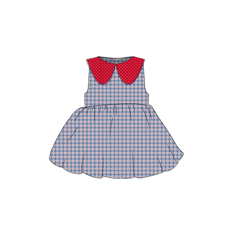 Heart Gingham - Vintage Style Basque Dress