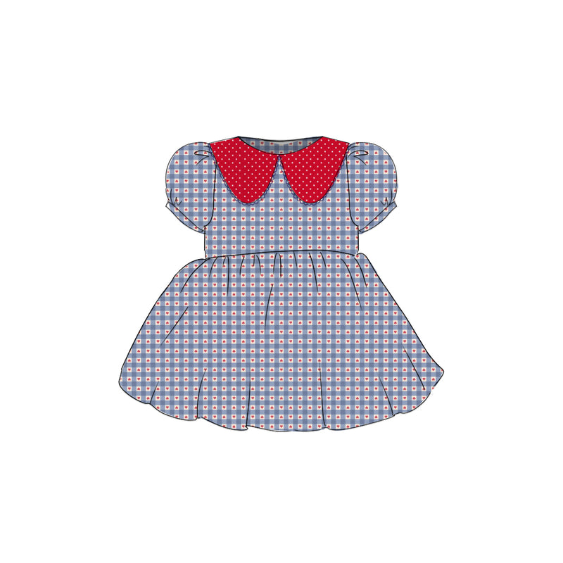 Heart Gingham - Vintage Style Basque Dress