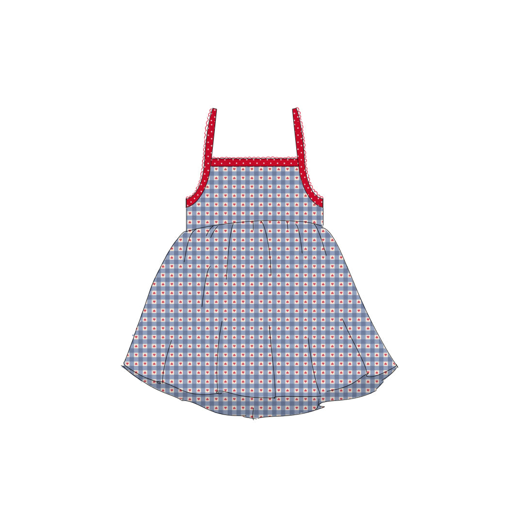 Heart Gingham - Tie Back Sundress