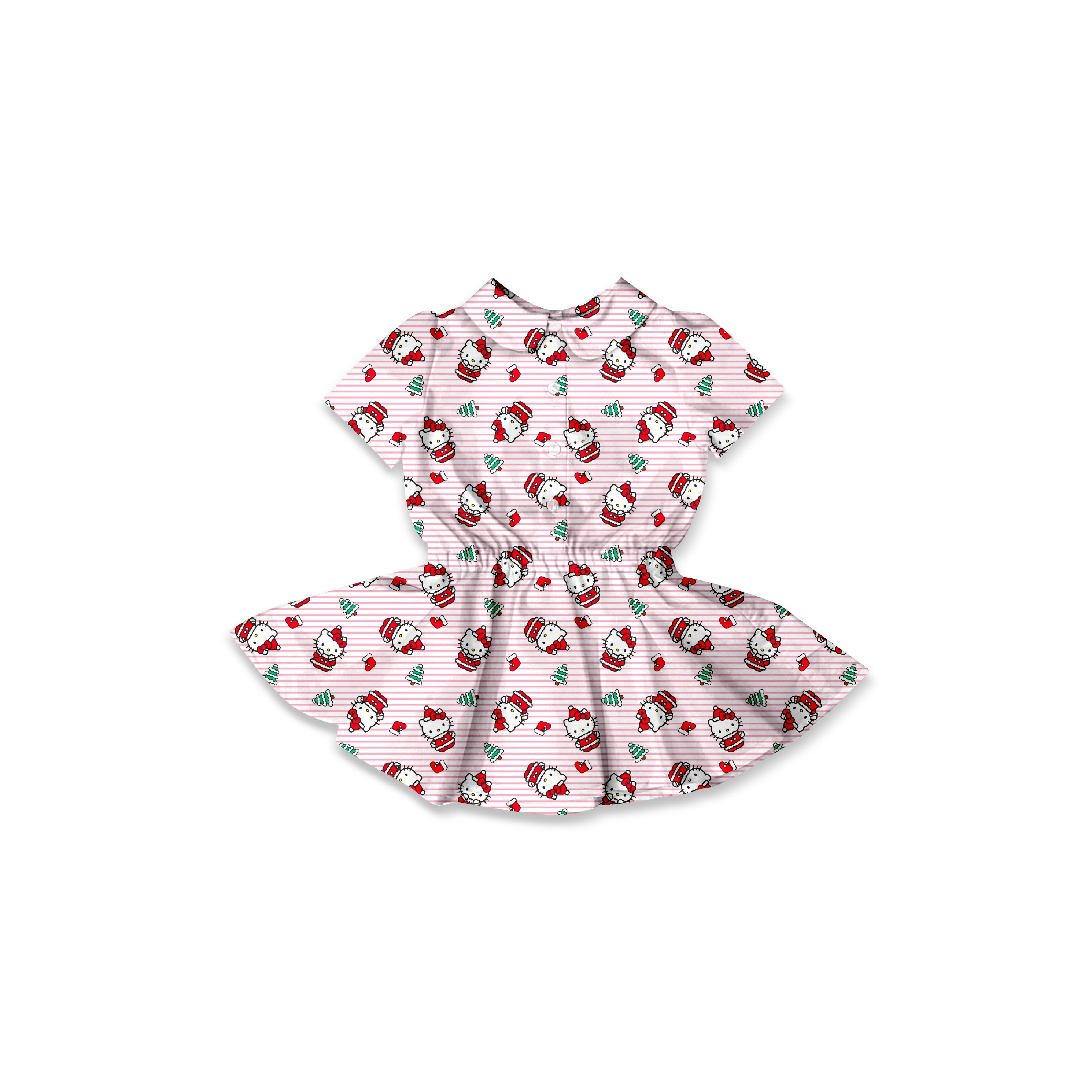 HK Christmas - Button Front Twirl Dress
