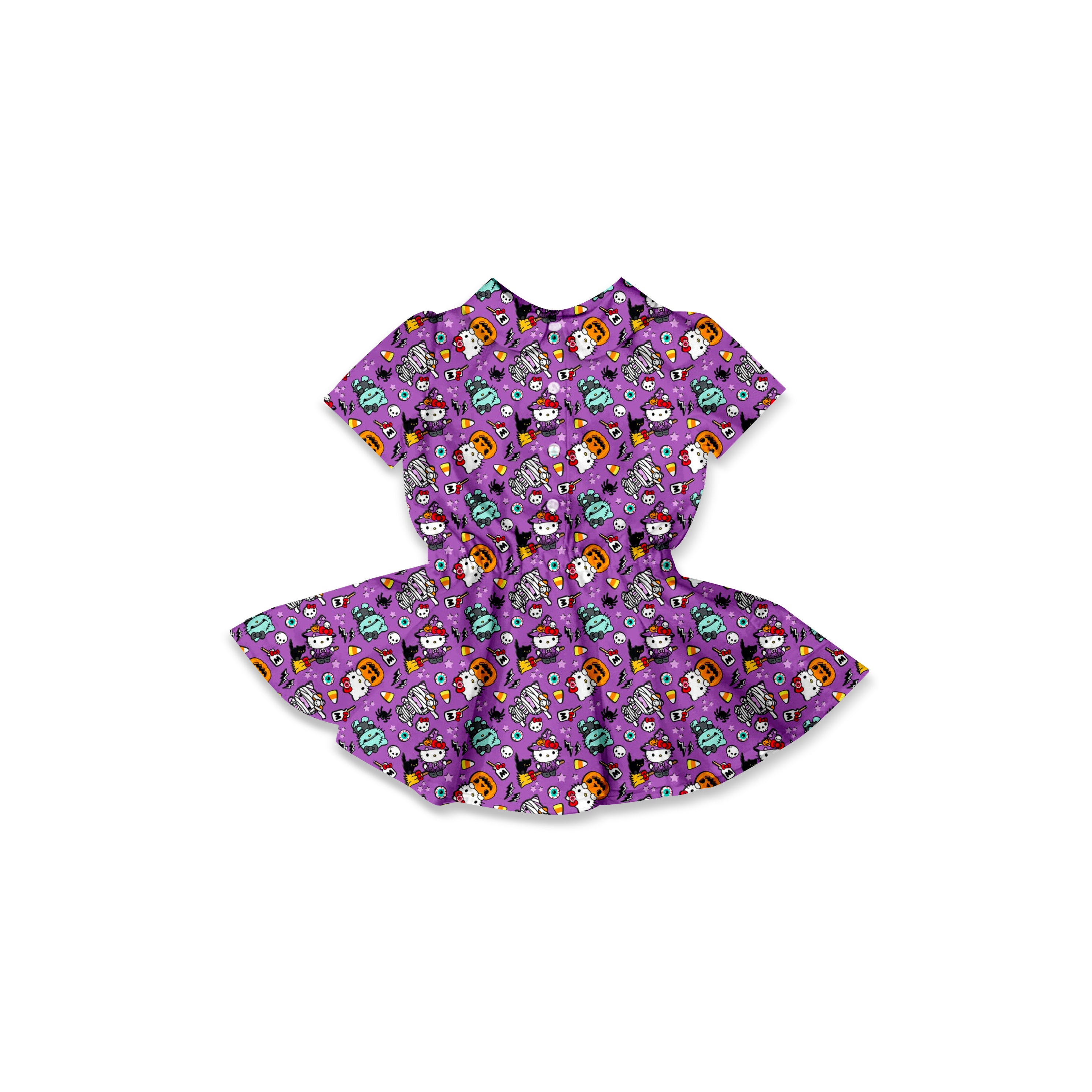 HK Halloween- Button Front Twirl Dress