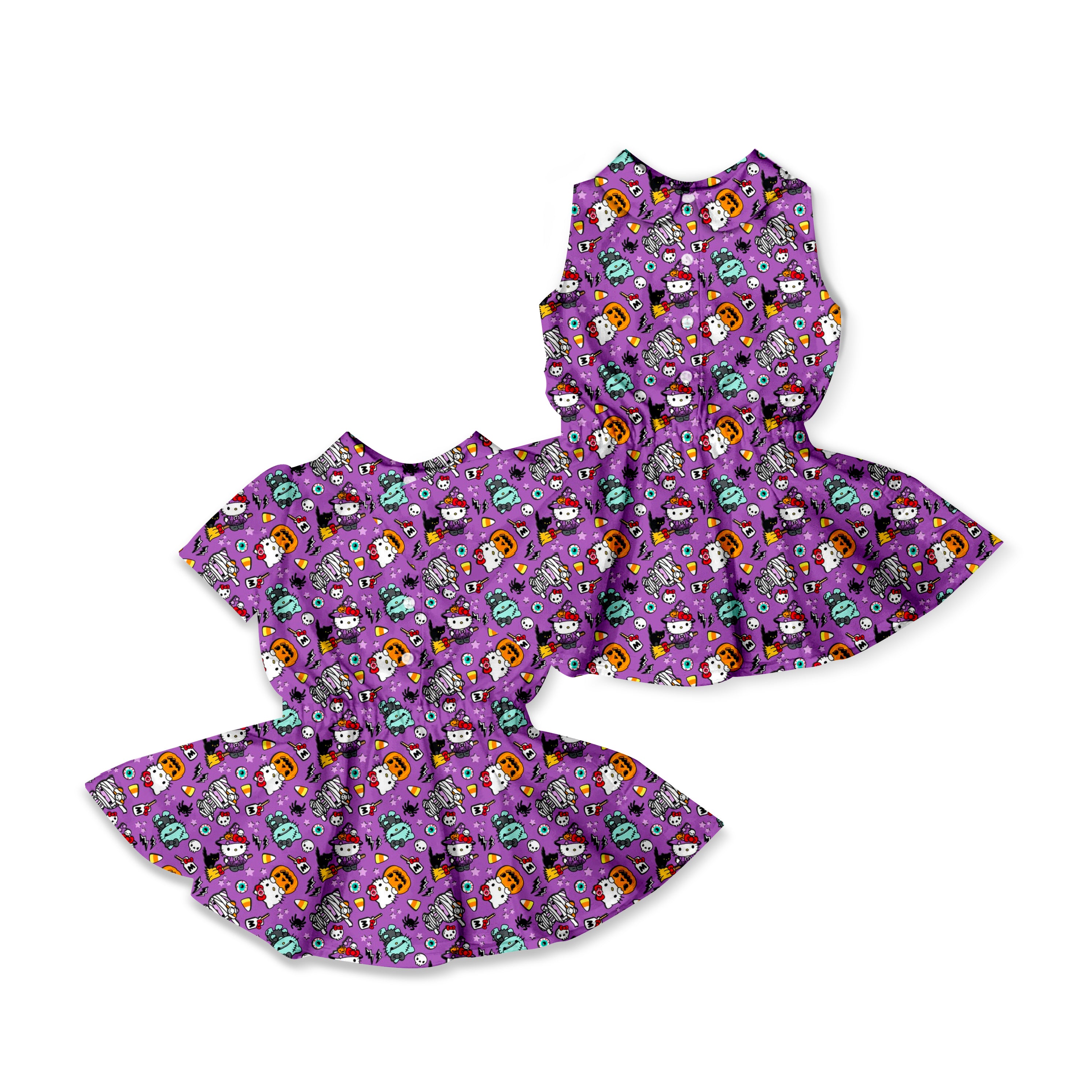 HK Halloween- Button Front Twirl Dress