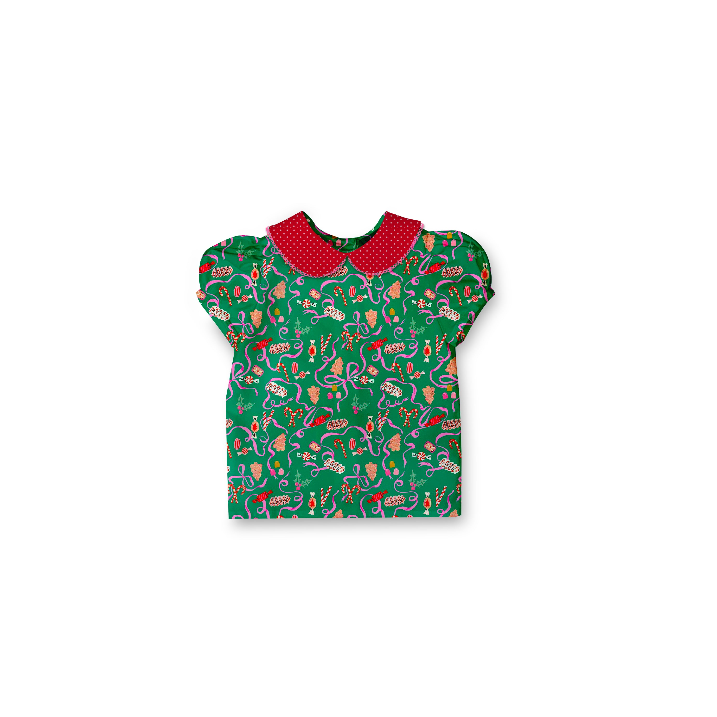 Holiday Candy - Puff Sleeve Blouse