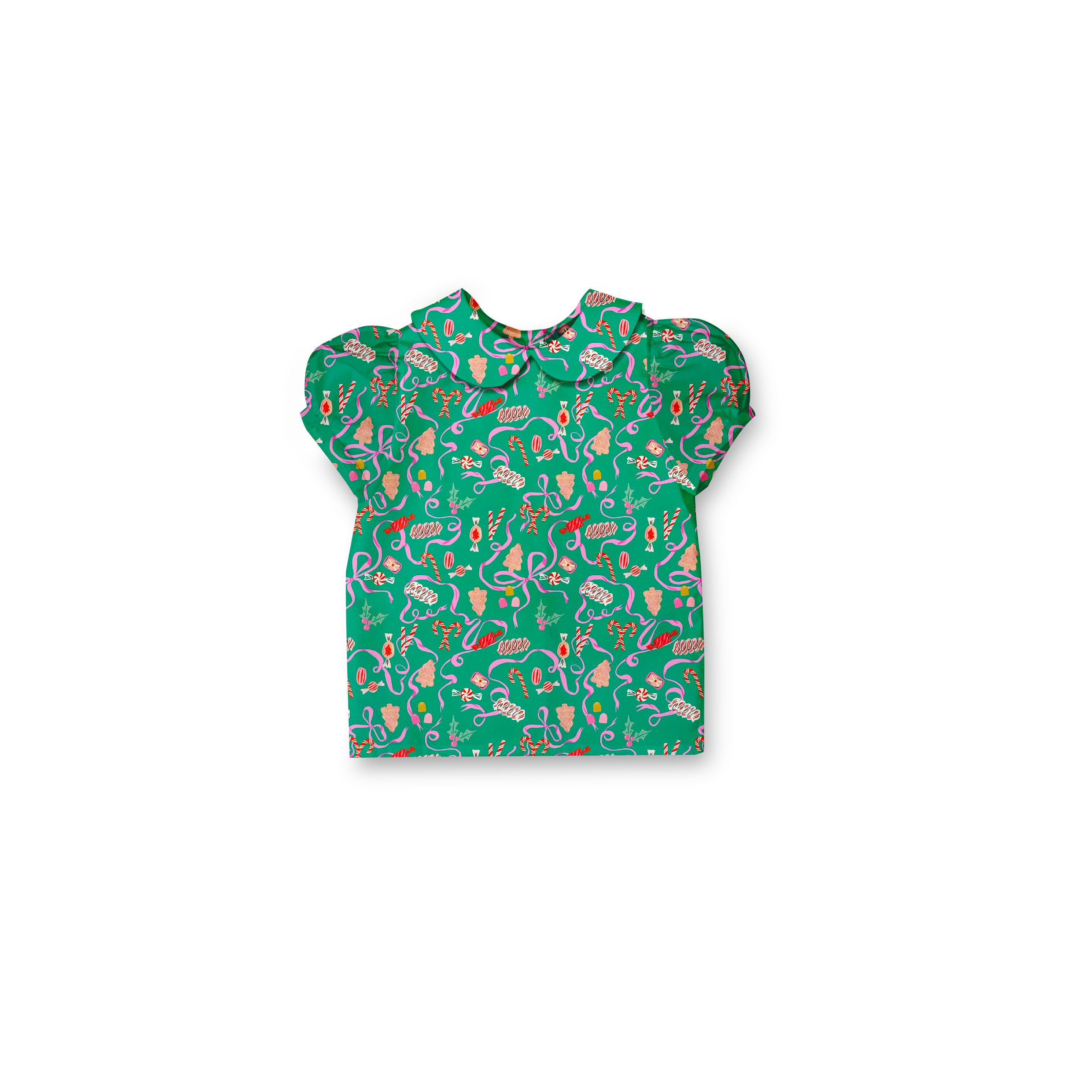 Holiday Candy - Puff Sleeve Blouse