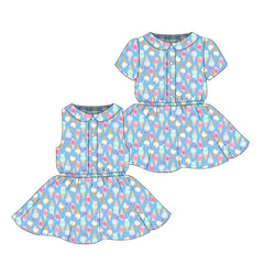 Ice Cream - Button Front Twirl Dress