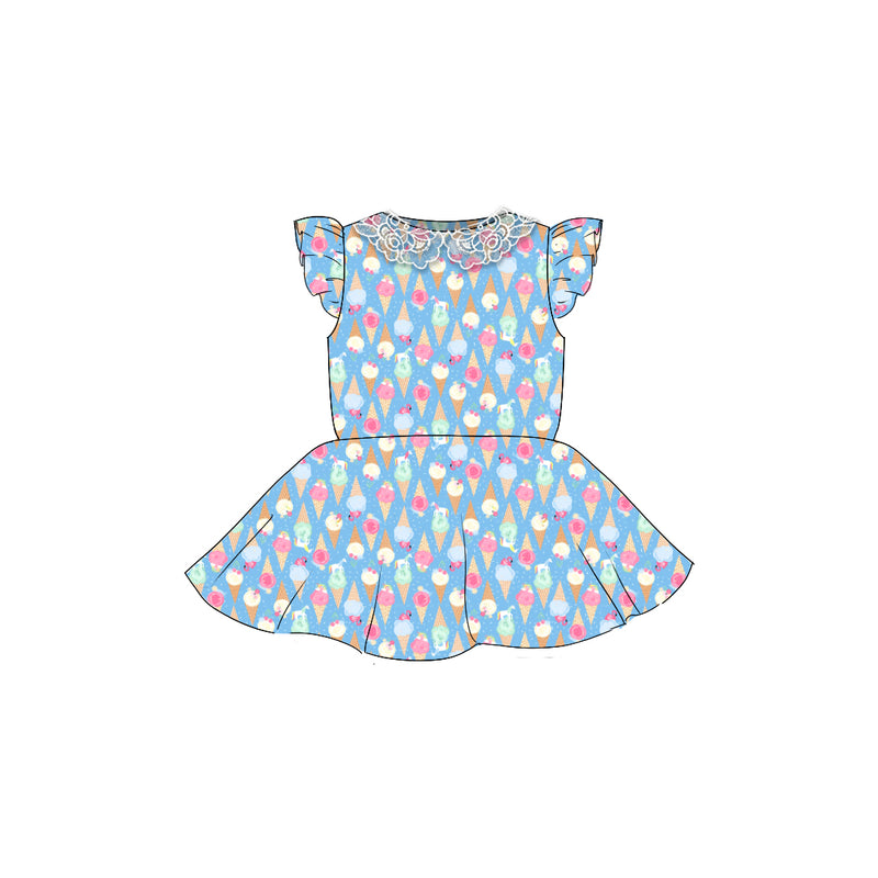 Ice Cream - Flutter Sleeve Twirl Dress