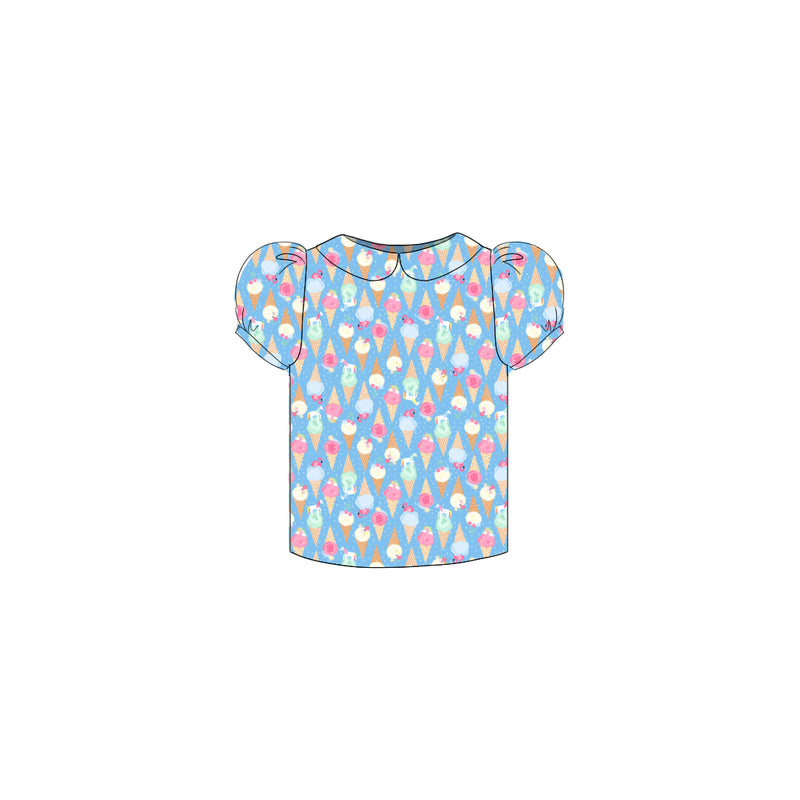 Ice Cream - Puff Sleeve Blouse