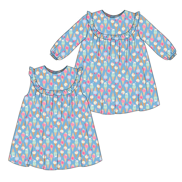 Ice Cream - Ruffle Bib Dress