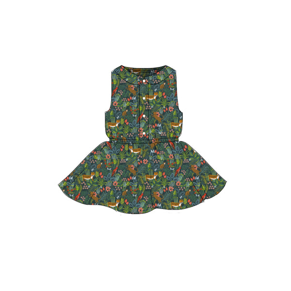Jungle - Button Front Twirl Dress