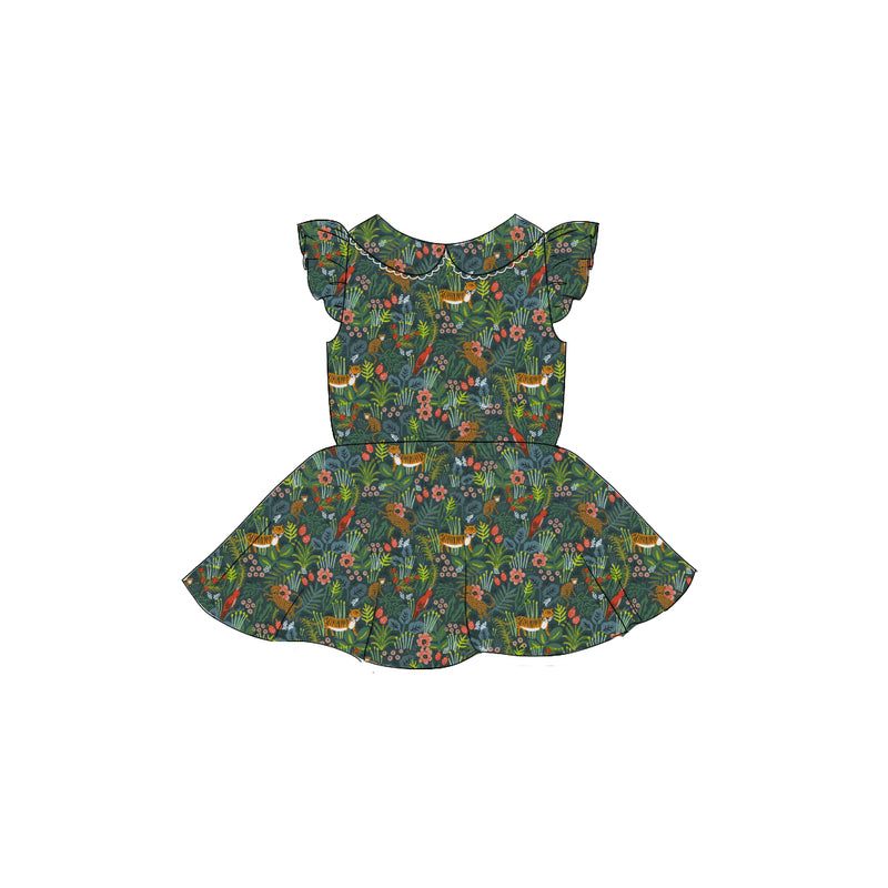 Jungle - Collared Back Twirl Dress