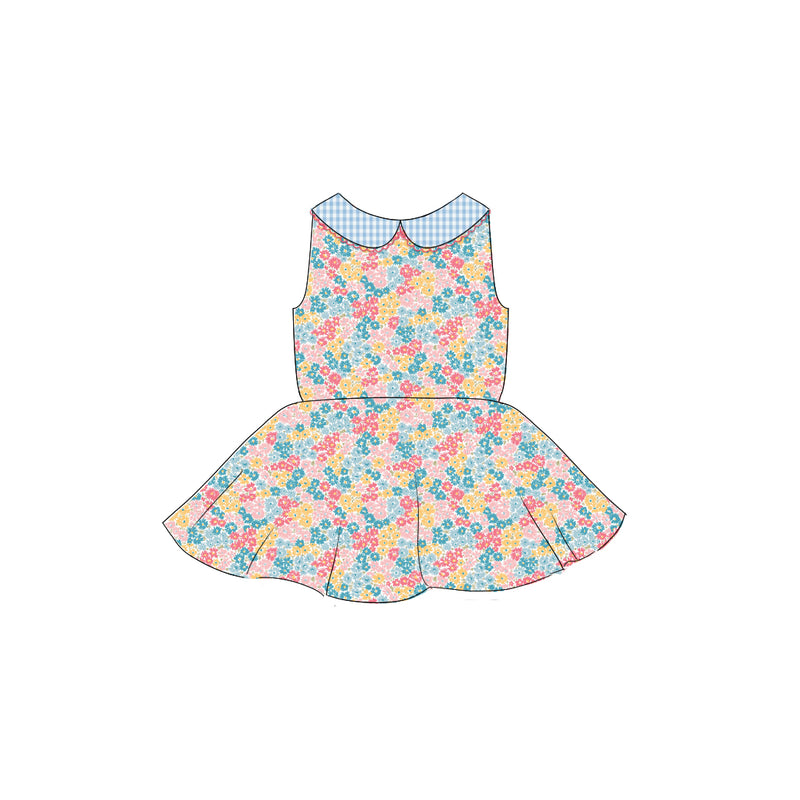 Kensington Confetti - Collared Back Twirl Dress