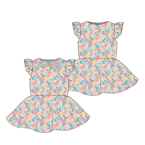 Kensington Confetti - Flutter Sleeve Twirl Dress
