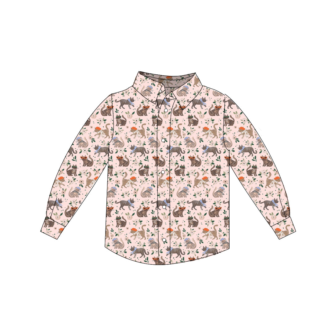 French Kitties - Button Up Shirt