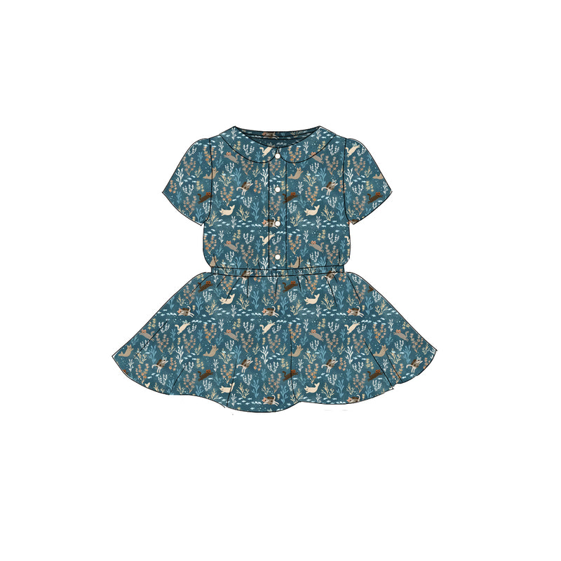 La Mer Kitties - Button Front Twirl Dress