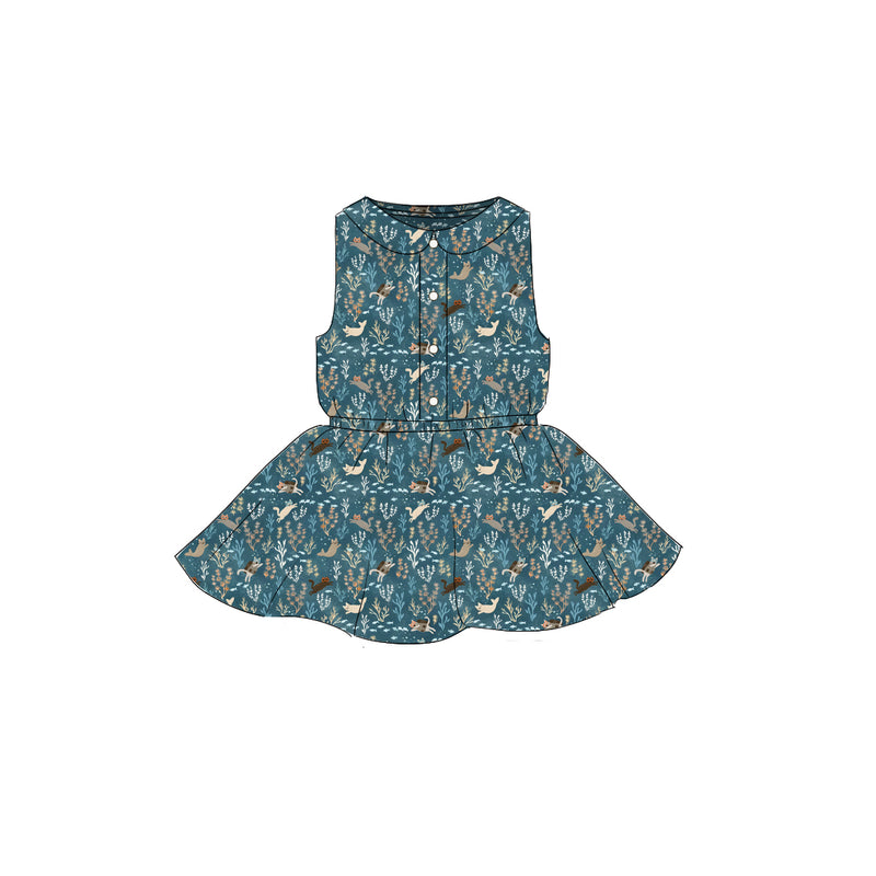 La Mer Kitties - Button Front Twirl Dress