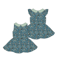 La Mer Kitties - Collared Back Twirl Dress