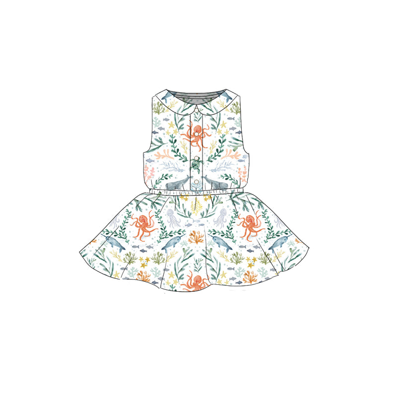 La Mer Toile - Button Front Twirl Dress