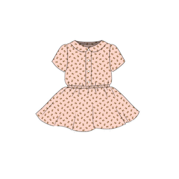 Little Gingerbread - Button Front Twirl Dress