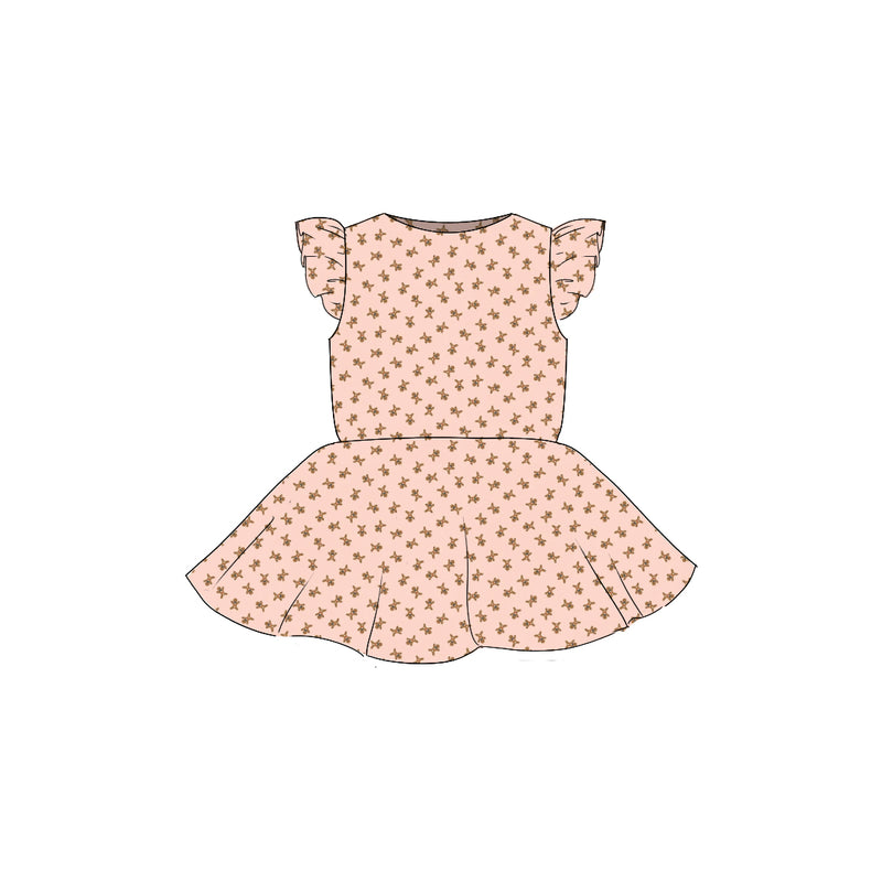 Little Gingerbread - Flutter Sleeve Twirl Dress