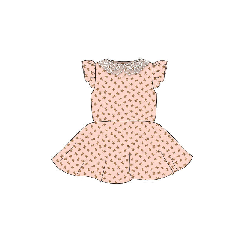 Little Gingerbread - Flutter Sleeve Twirl Dress