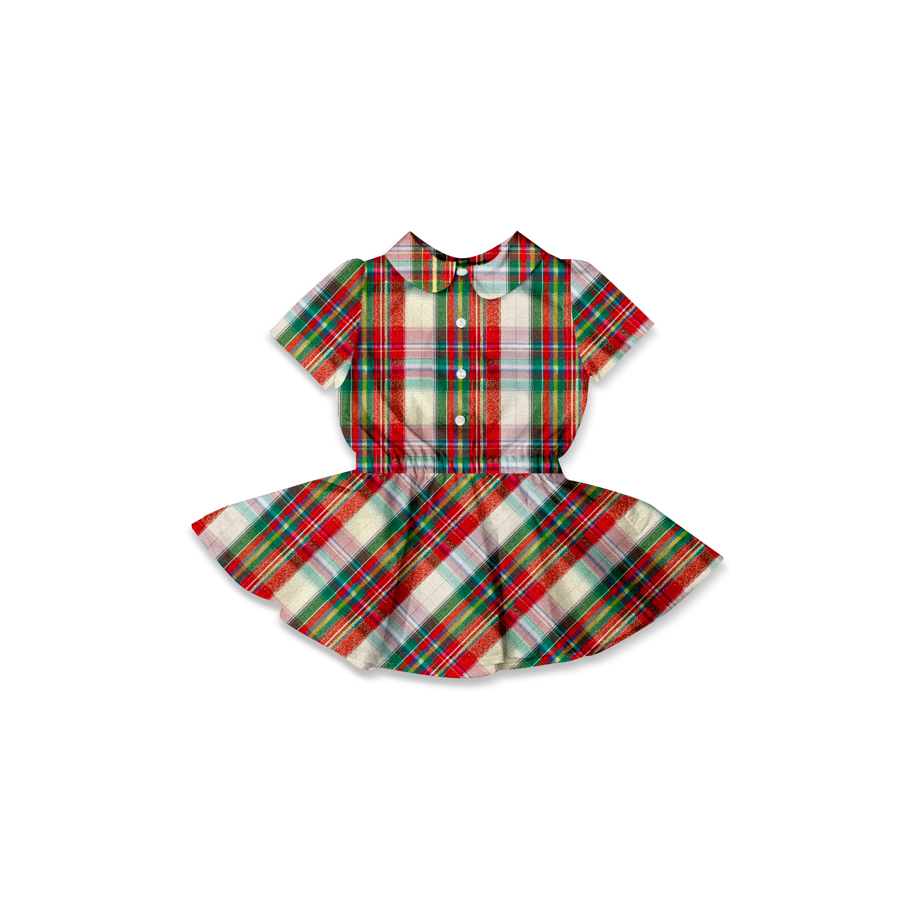 Nutcracker Tartan - Button Front Twirl Dress