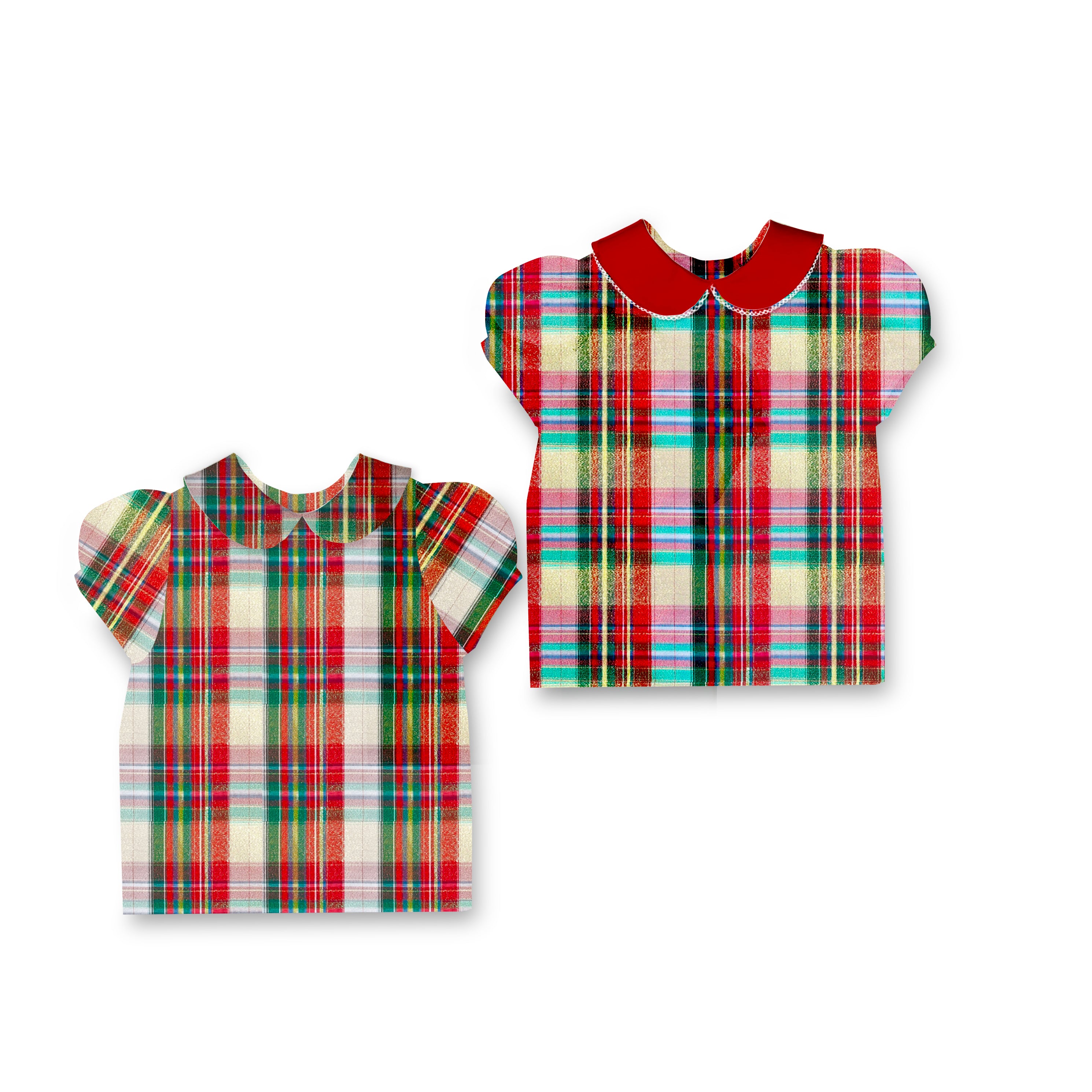 Nutcracker Tartan - Puff Sleeve Blouse