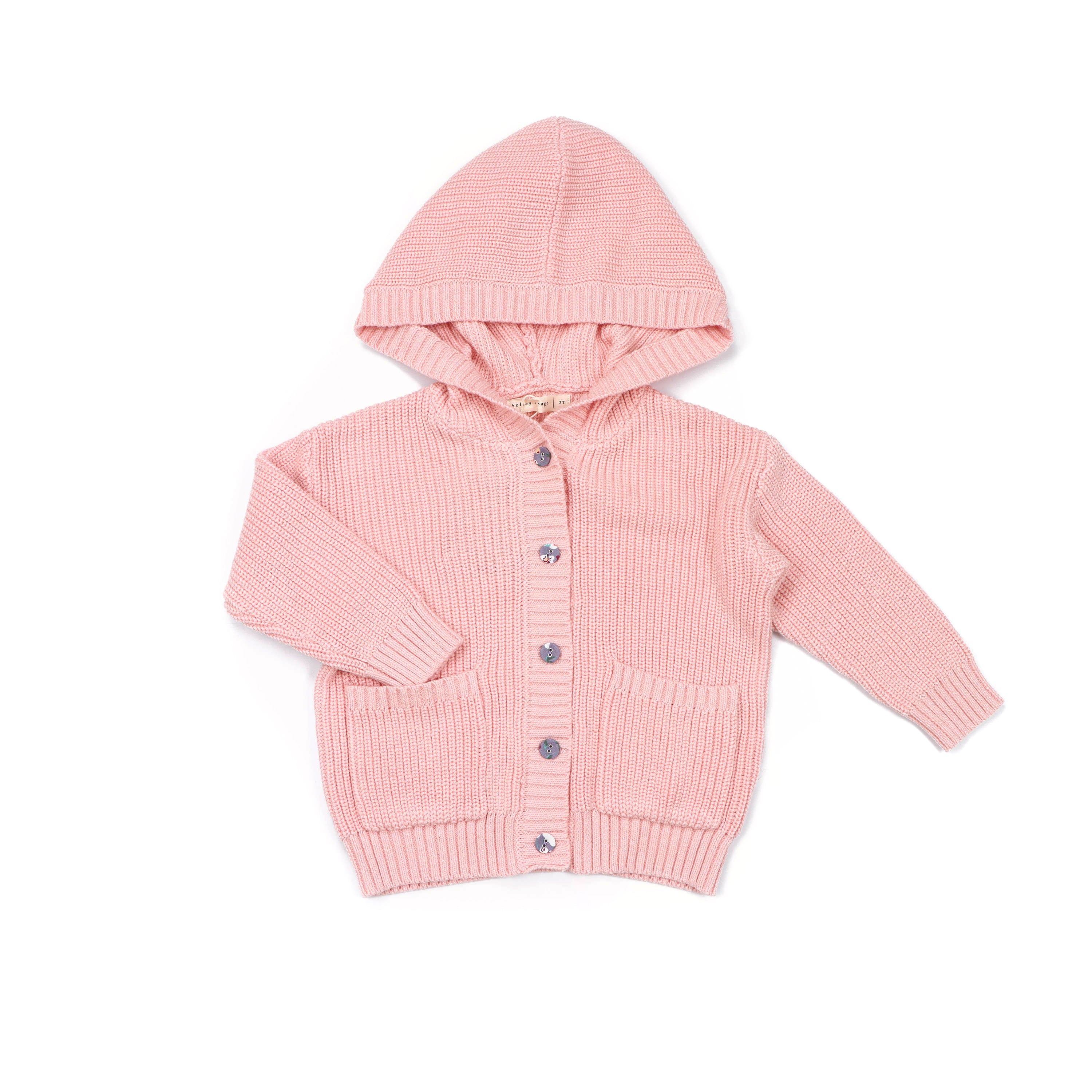 Pale Pink Hooded Cardigan