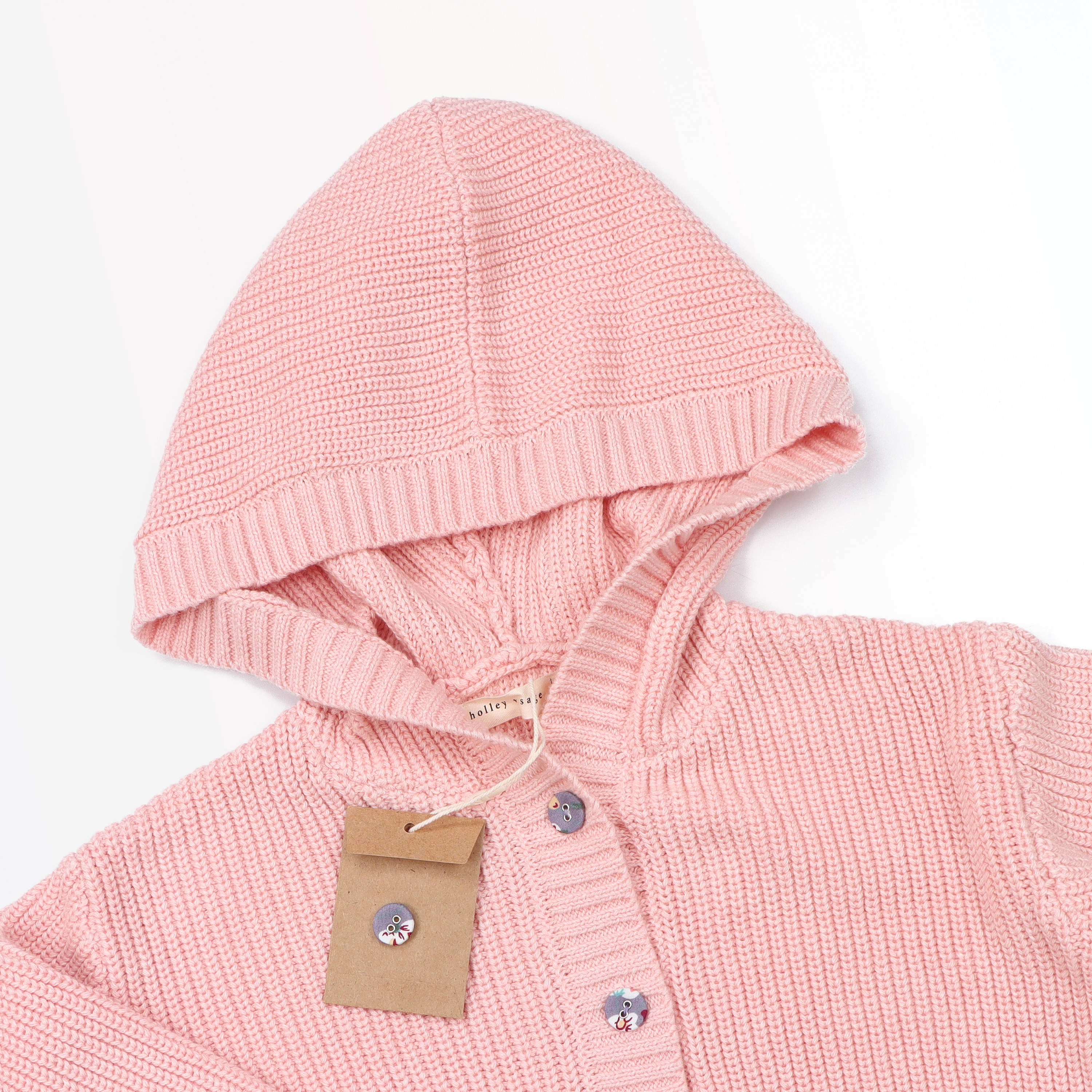 Pale Pink Hooded Cardigan